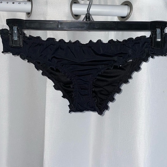 Shade & Shore Bikini Bottom Cheeky Ruched Lettuce Hems Gather Back Low/Mid Rise - Picture 1 of 5